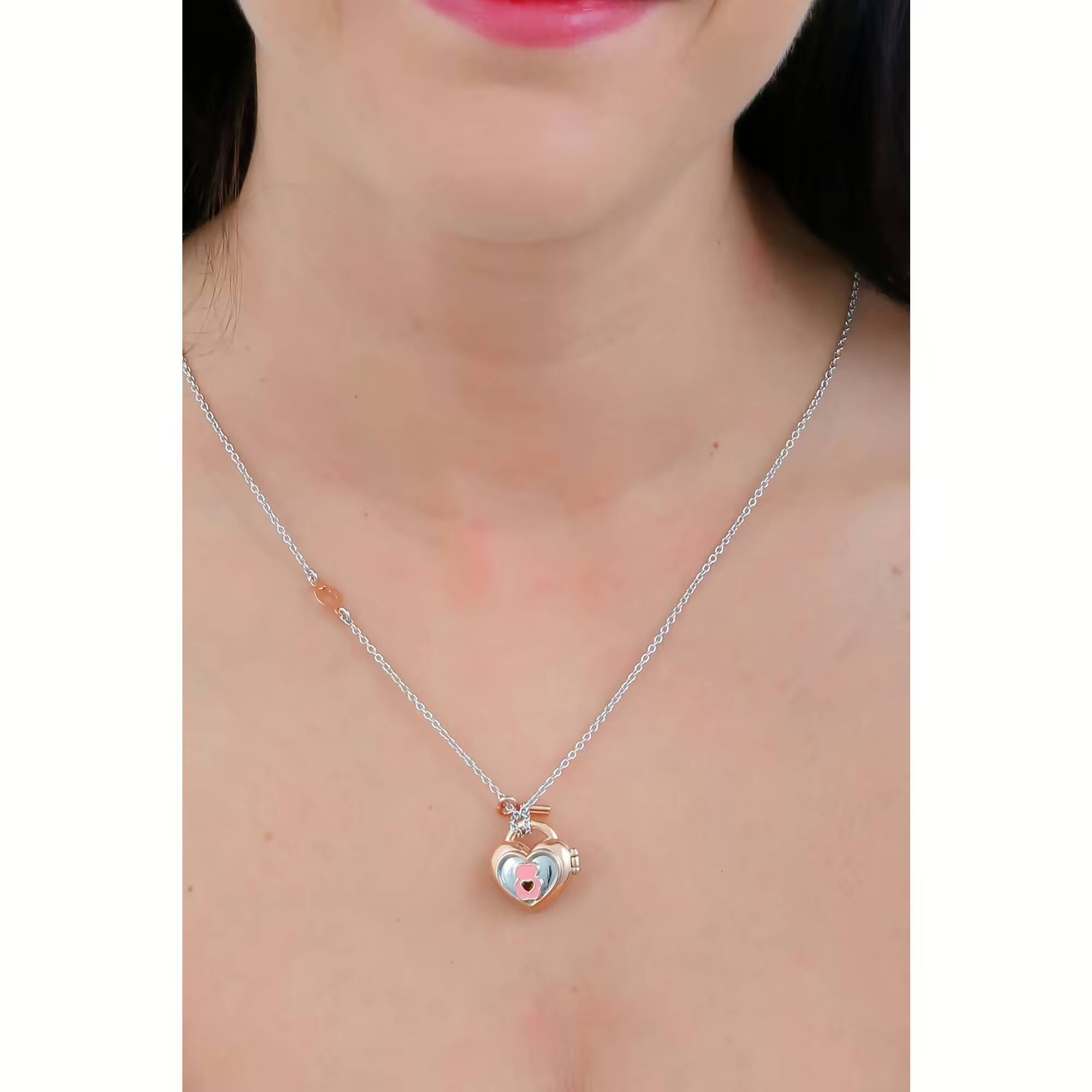 Collana Donna Nanàn Portami Con Te Cuore Rosè Orsacchiotto NAN0389